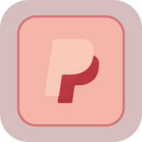a pink square with the letter p on it