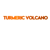 the logo for turmeric volcano on a black background