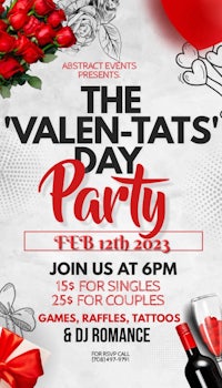 the valentine's day party flyer