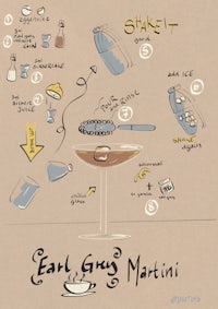 a drawing showing how to make an earl gun martini