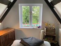 a window in an attic room