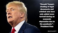 a quote about donald trump's stealing of legal documents
