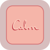 a pink square with the word calm on it