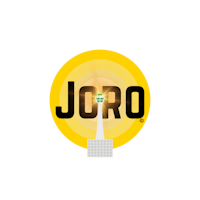 the logo for joro on a yellow background