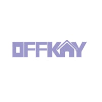 a purple logo with the word offkey on it