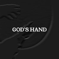 god's hand on a black background