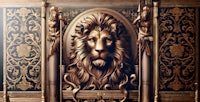 an ornate lion head on an ornate wall
