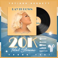 a cd cover with the words 20k total streams thank you