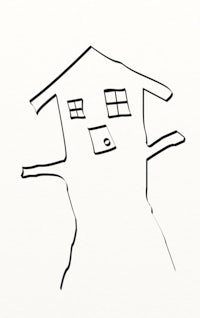 a black and white drawing of a house