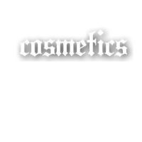a black background with the word cosmetics on it