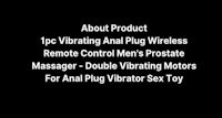 a black background with the words about product vibrating anal plug