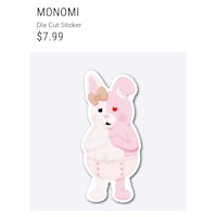 a sticker with a bunny on it
