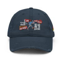 a dad hat with an image of a hockey player on it