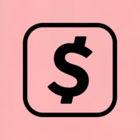a dollar sign on a pink background