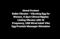 a black background with the words about product bullet vibrator vibrating egg for women
