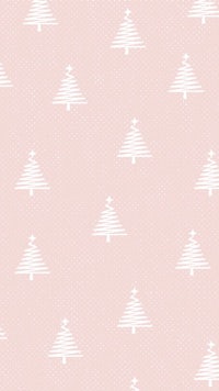 white christmas trees on a pink background