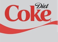 the diet coke logo on a gray background