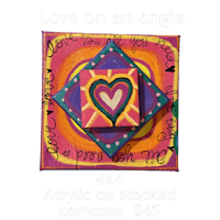 love on an angle acrylic on stacked canvas