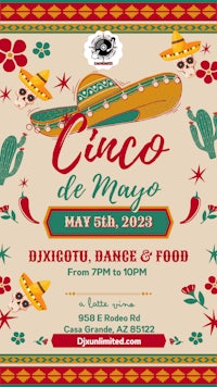 cinco de mayo dance and food flyer