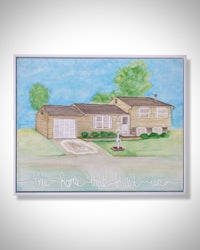 a watercolor painting of a house with the words home is where the heart is