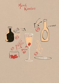 a drawing of a cocktail with instructions on it