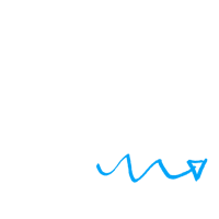 a blue wave logo on a black background