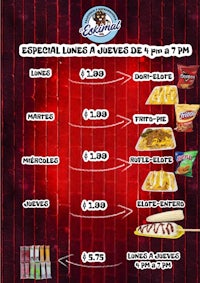 a poster with a menu of food and drinks