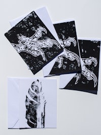 black and white greeting cards and envelopes