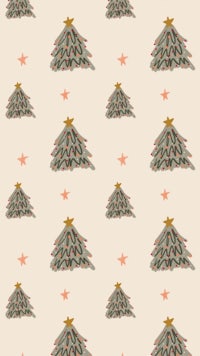 a christmas tree pattern on a beige background