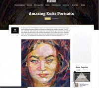 a website with an image of a woman's face