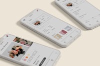psd mockups of a mobile app for flowers