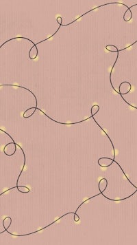 a drawing of a string of lights on a pink background