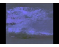 a painting of a purple sky with clouds