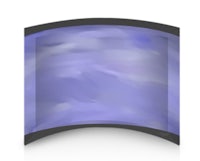 a purple curved screen on a white background