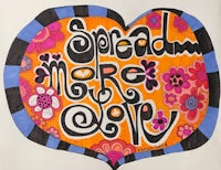 a drawing of a heart with the words spread more love