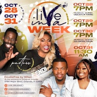 a flyer for live in a week