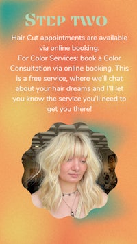 a flyer with a woman's hair color