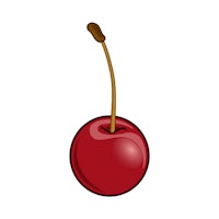a red cherry on a white background