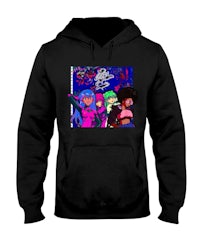a hoodie with a group of people on it