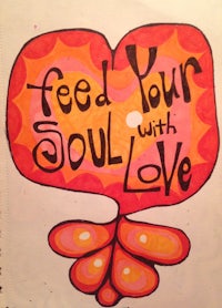 a drawing of a heart with the words feed your soul love