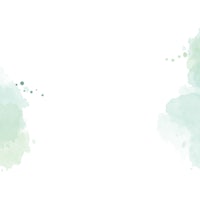 a white background with green and blue watercolor splatters
