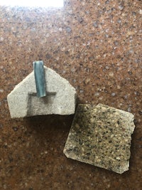 a piece of stone and a piece of wood