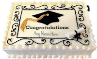 a cake decorated with a graduation cap and tassel