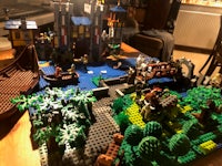 a lego castle on a table