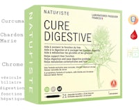 a box of cure digestive with a plant on it