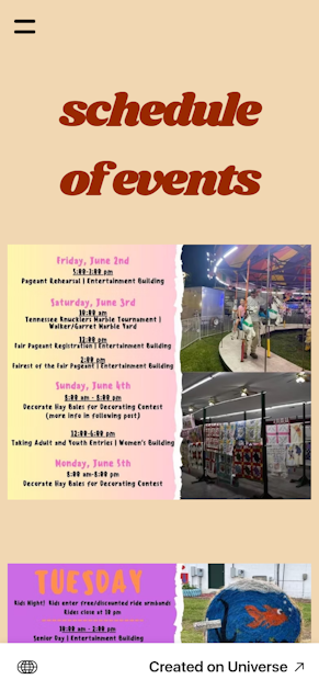 schedule Clay County TN Fair