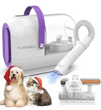 homeako pet grooming kit with a santa hat and a dog