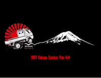 a black and white image of a truck with a mountain in the background