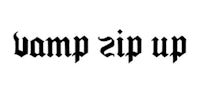 the word'vamp zip up'is written on a white background