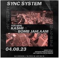 a poster for sync system featuring mashi bomb jalam